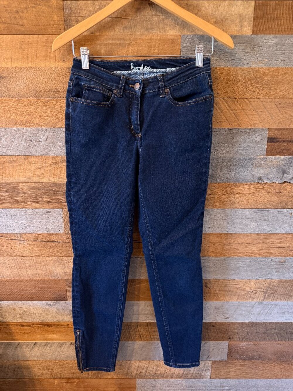 Boden Skinny Jeans Dark Wash Ankle Zip Size 6R